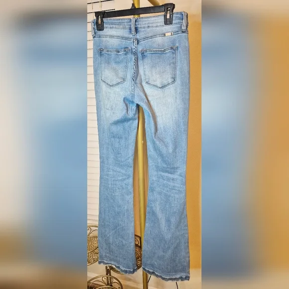 KanCan Light Blue Distressed Flare Jeans - Picture 2 of 3